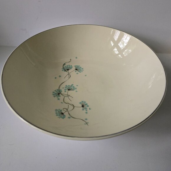 Vintage Blue Lace Earthenware Vegetable Bowl With Blue Floral Design - Picture 5 of 13